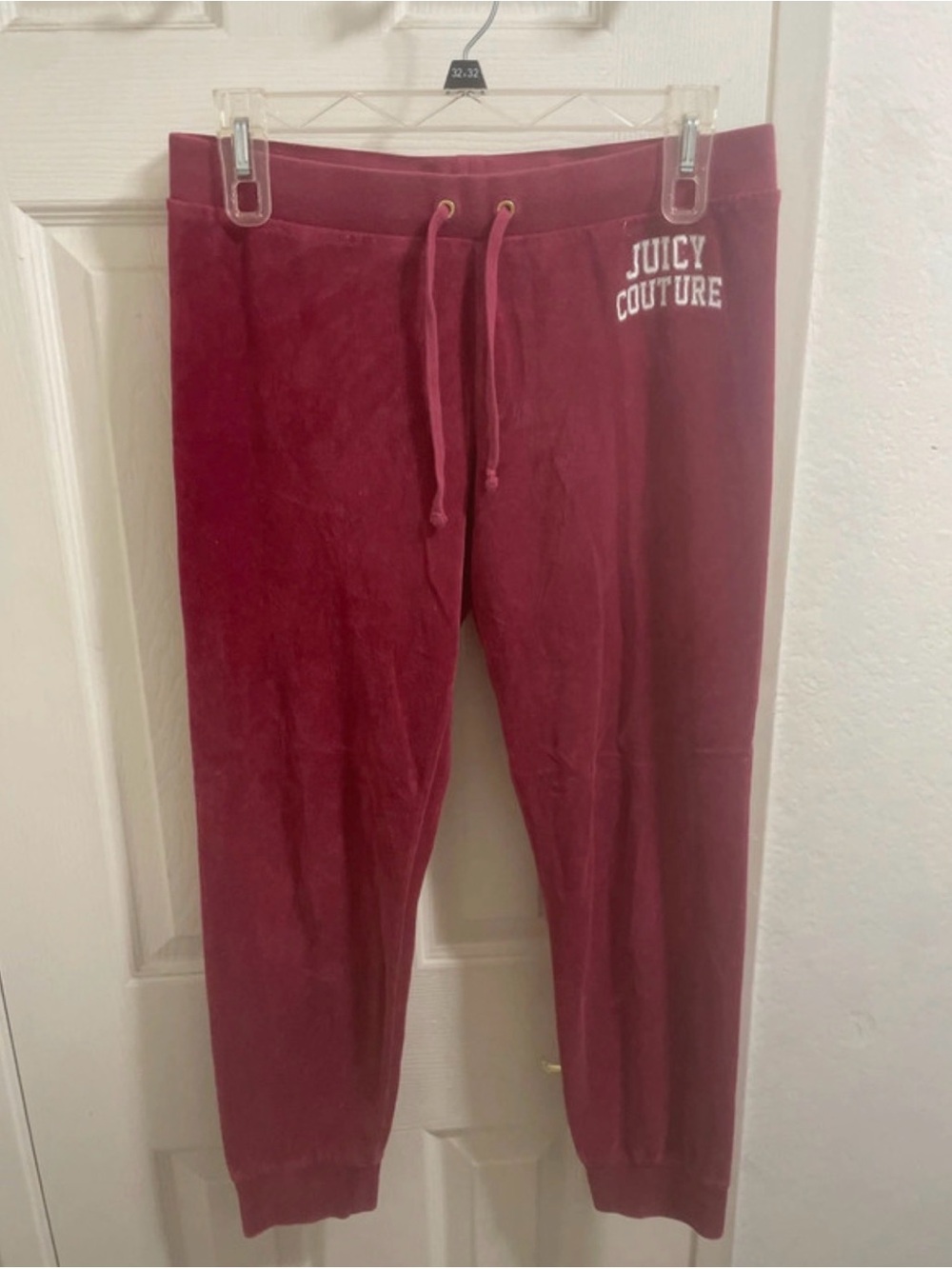 Juicy Couture Men's Maroon Velour Joggers